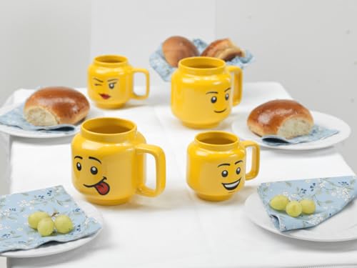 Room Copenhagen LEGO Ceramic Mug, Large, Happy Boy, Bright Yellow, 41460806