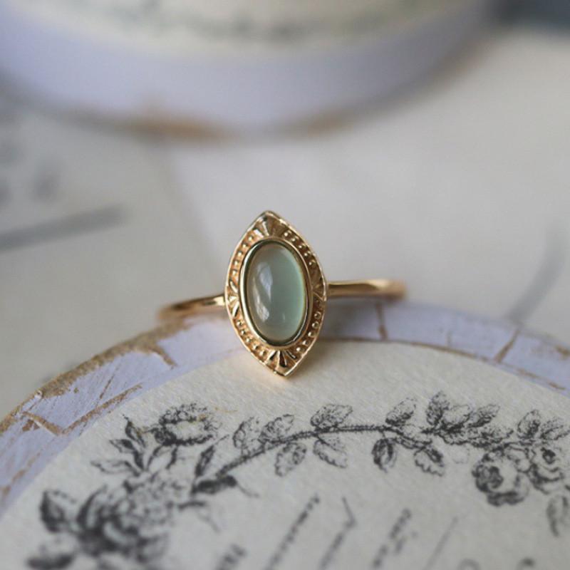 Geometric Design Chic Topaz And Peridot Floral Ring For Women Elegant Fashion Accessory