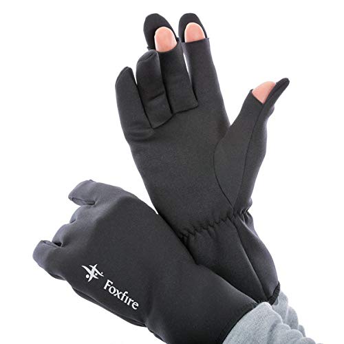 Foxfire Fishing Chloroprene Finger-Through Glove, 5020806, Men's, Black, Size M (equivalent To Japanese Size M)