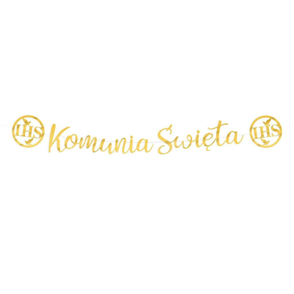 Holy Communion Banner IHS Gold 150 Cm