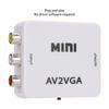480P Mini Composite AV to VGA Adapter TV Set Top Box Audio Video Converter (White) Video converter Converter AV to VGA adapter