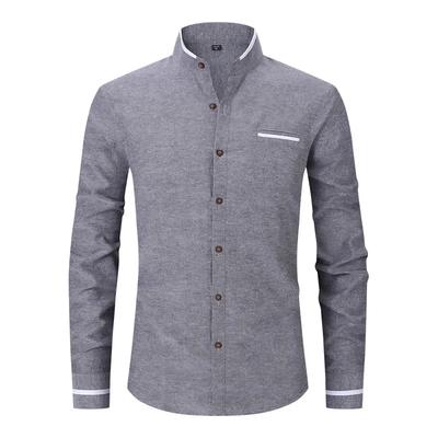 Men Shirt Long Sleeve Stand Oxford Business Dress Casual Shirts Slim Fit Brand Weeding Shirt White Blue Man Shirt 5XL