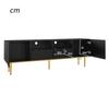 TV Cabinet, Modern TV Furniture with Golden Legs and Moldings, 2 Drawers & 2 Compartments, Elegant Design