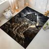"Nordic Wolves Moon Ravens Valknut Symbol Rug for Living Room Decor" Suitable for Use As an Anti-slip for Living Room Bedroom Sofas