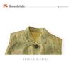 Elegant Spring Vest Suit for Mothers - Mid-Aged Women's National Style Golden Velvet Three-Piece Outfit
