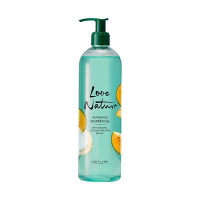 Oriflame Love Nature Odświeżający Żel pod Prysznic z Organiczna Wodą Kokosową i Melonem 500 ml