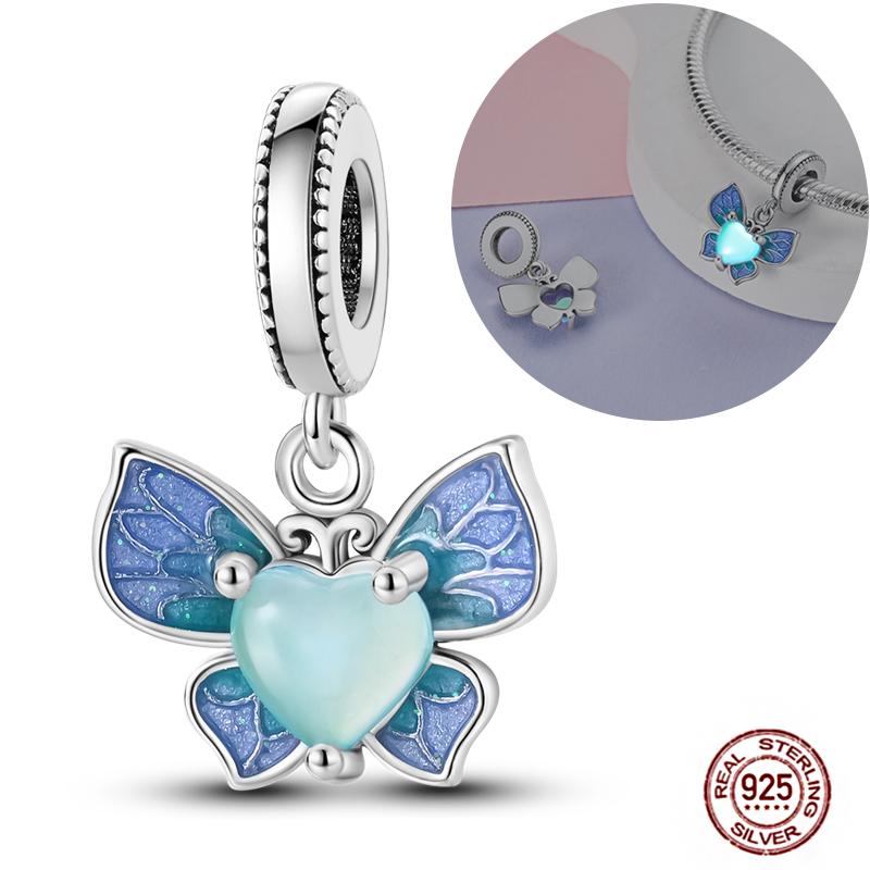 Blue Series Charms Plata Copper Evil Eye Moon Airplane Dolphin Sea Turtle Love Mini Beads For Bracelet Diy Jewelry