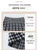 Women's High-Waisted Plaid Pleated Wool Midi Skirt - Fashionable, Slimming, A-Line Design