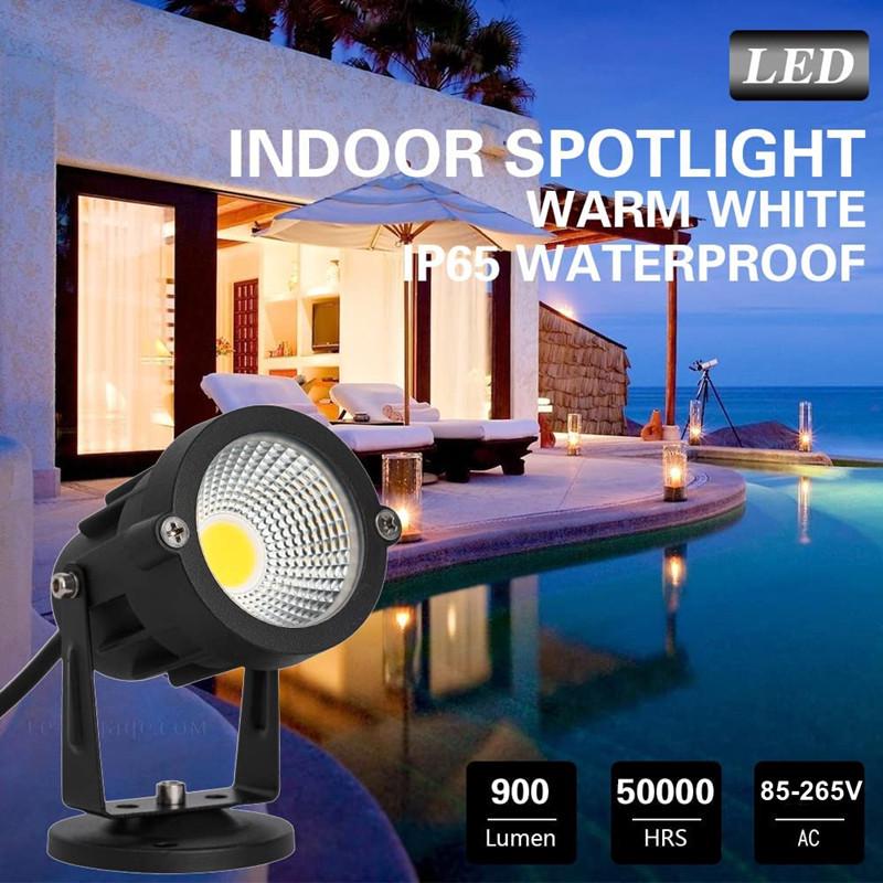 7W Waterproof LED Outdoor Landscape Spotlight for Trees and Lawns