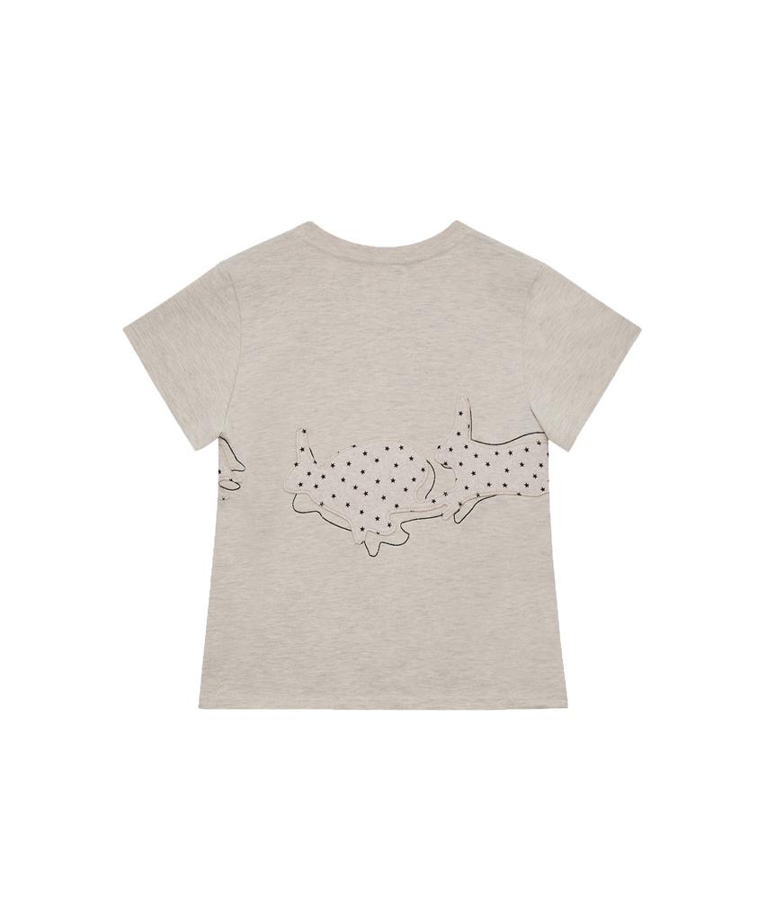 Tansanmageunesyum Rabbit Applique T-Shirt (Ivory)