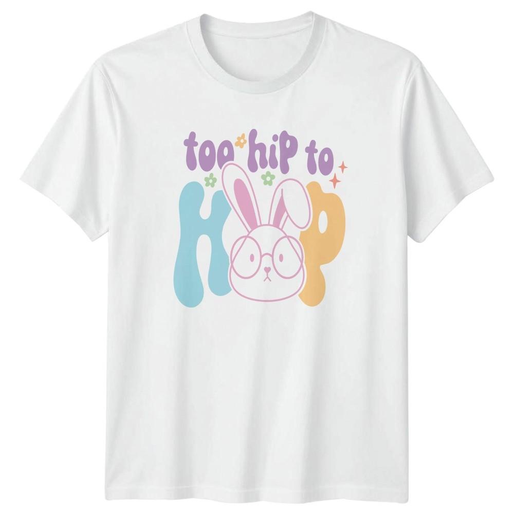 Too Hip To Hop Unisexs TShirt Groovy Rabbit Easter Easter Gift For Her S