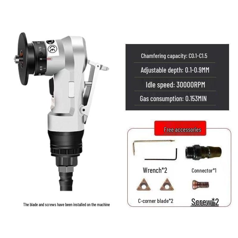 45° Handheld Mini Pneumatic Chamfering Tool for Metal and Woodworking Edge Polishing