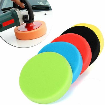 5Pcs Set 3/4/6 Inches Car Buffing Pad Set Sponge Pads For Car Polisher Power Tools Accessories Round Flat Polishing Buffer