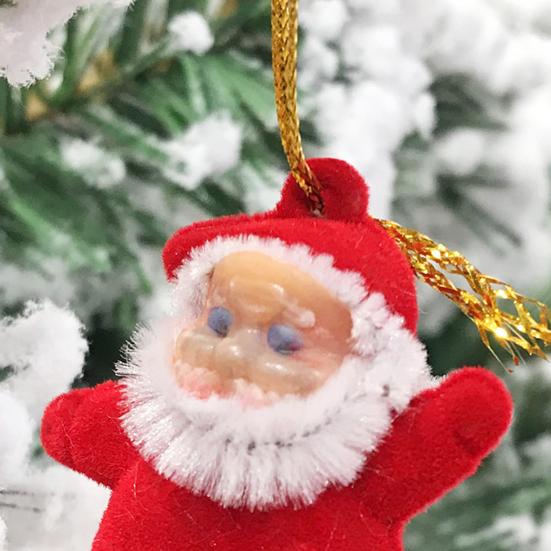 6 Pcs Santa Claus Ornaments for Tree Fabric Santa Claus Christmas Hanging Ornaments 3D Santa Doll Pendant for Holiday Xmas Tree Decor