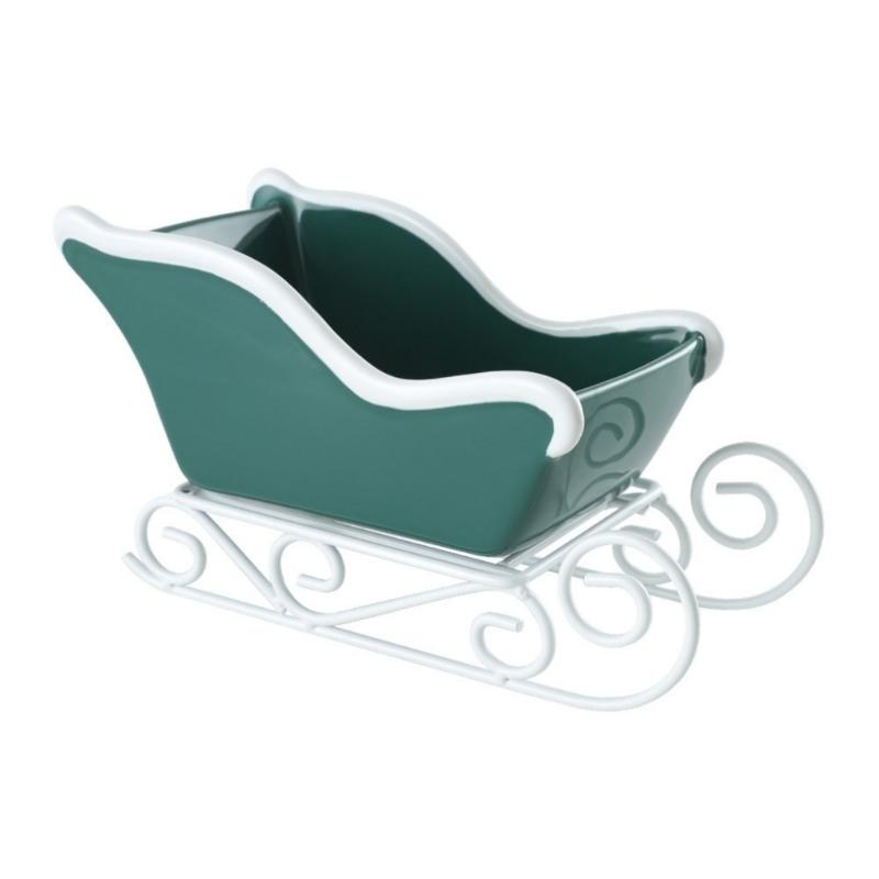 

Ceramic Sleigh Flowerpot Decorative Christmas Decoration Entryway Key Holder Tray For Mantels Holiday Table Centerpieces зелений