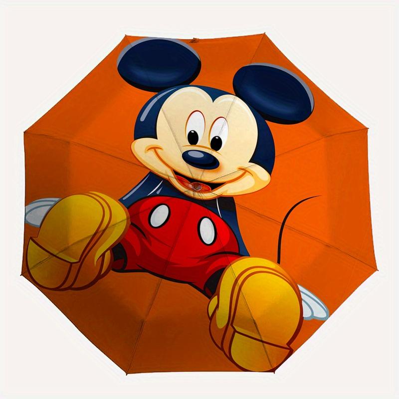 Mickey Mouse,Disney Character Themed Automatic Opening and Closing Folding Umbrella, Reinforced 8 Ribs, Compact Travel Design, Fashionable F