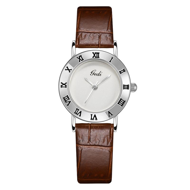 Retro Light Luxury Leather Watch Women'S Simple Temperament Quartz Watch Women'S High Value Waterproof Belt Watch
