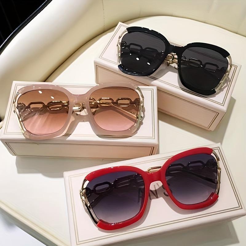 New In Fashion Metal Chain Shades Luxury Brand Decoration Women's Sunglasses Vintage Designer Outdoor Sun Glasses