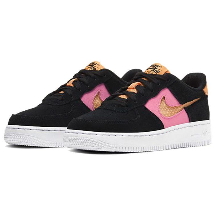 Nike Air Force 1 Low Top Skateboard Shoes Black Pink Unisex CJ4093-002