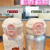 Cute Double-Lid Insulated Stainless Steel Water Bottle With Straw Women 500ml Vacuum Thermos 316 Inner 304 Outer
