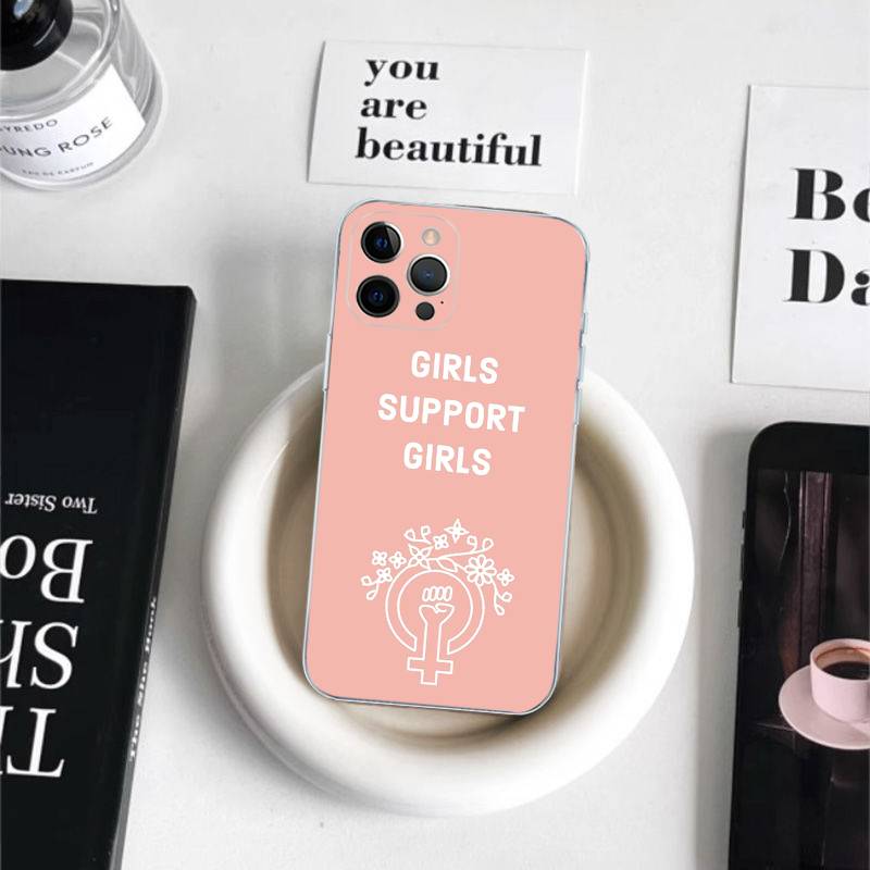 Feminist Feminism Aesthetics Girl For iPhone 17 16 15 14 13 12 Mini 11 Pro Max Transparent Case