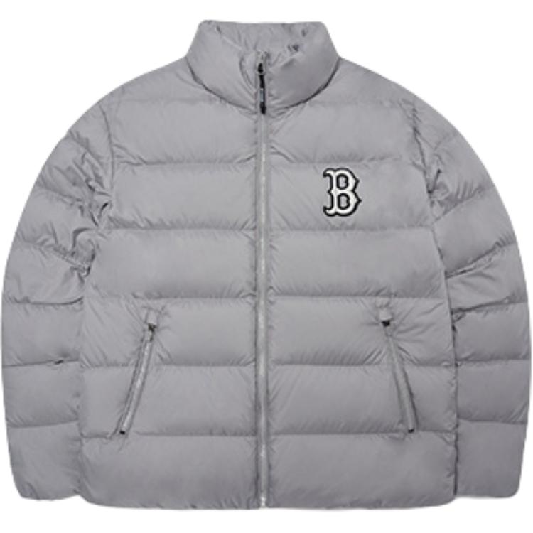 Мужская короткая пуховая куртка MLB Серебристая 3ADJB0726-43GRL S