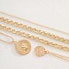 5 Pcs Vintage Punk Coin Pendant Necklace Set for Women Men Fashion Hip Hop Multilayer Thick Chain Necklace Daily Jewelry Gift