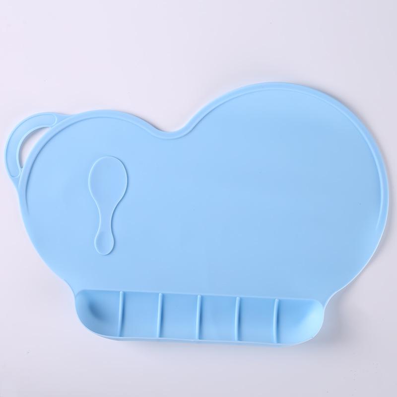 Non-Toxic Silicone One-Piece Placemat Cloudy With Pocket Baby Silicone Dinner Plate Suction Bowl Children'S Tableware