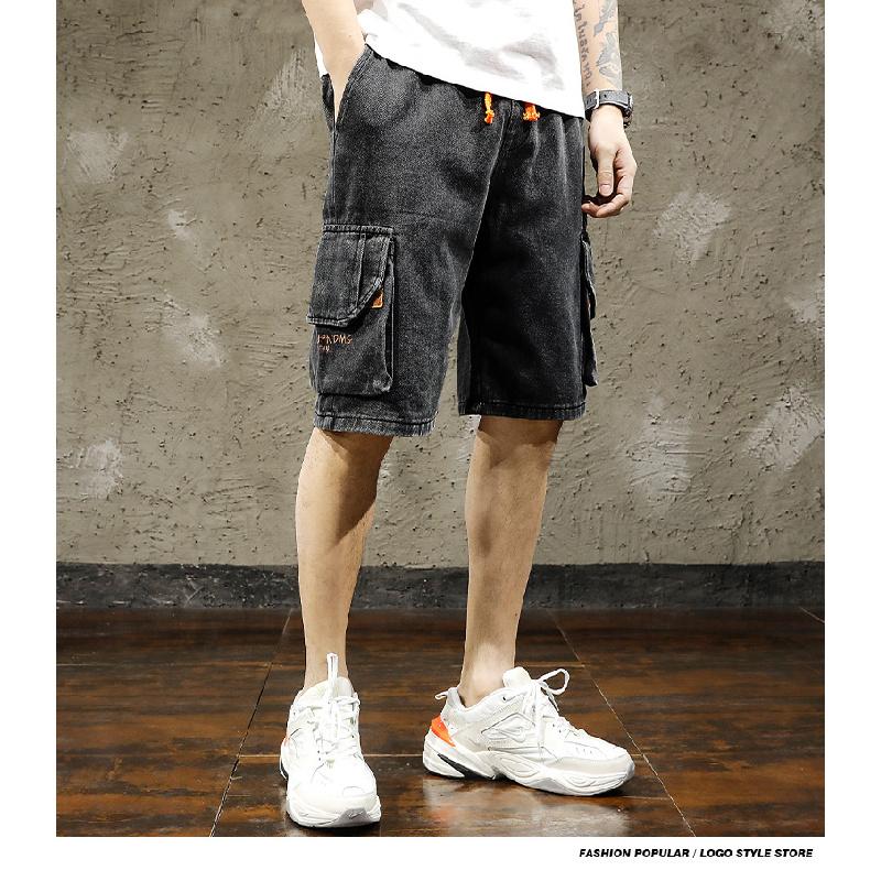 Men's workwear denim shorts 2026 new summer thin loose large size mid-length pants trendy wear-resistant five-point pants