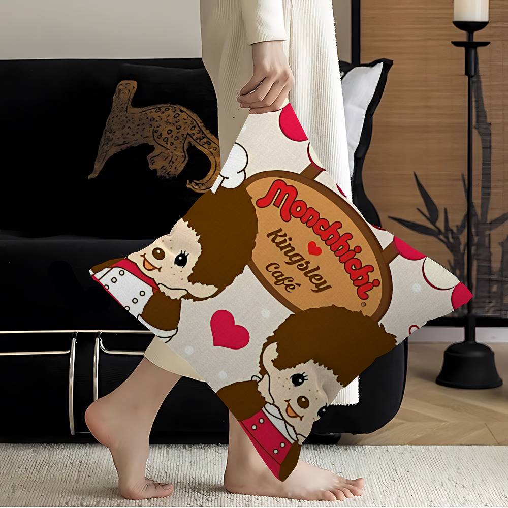 Popular Logo MMonchhichi Fashion Pillow Cover Sofa Cushion Cover Home Room Decoration Children Gift