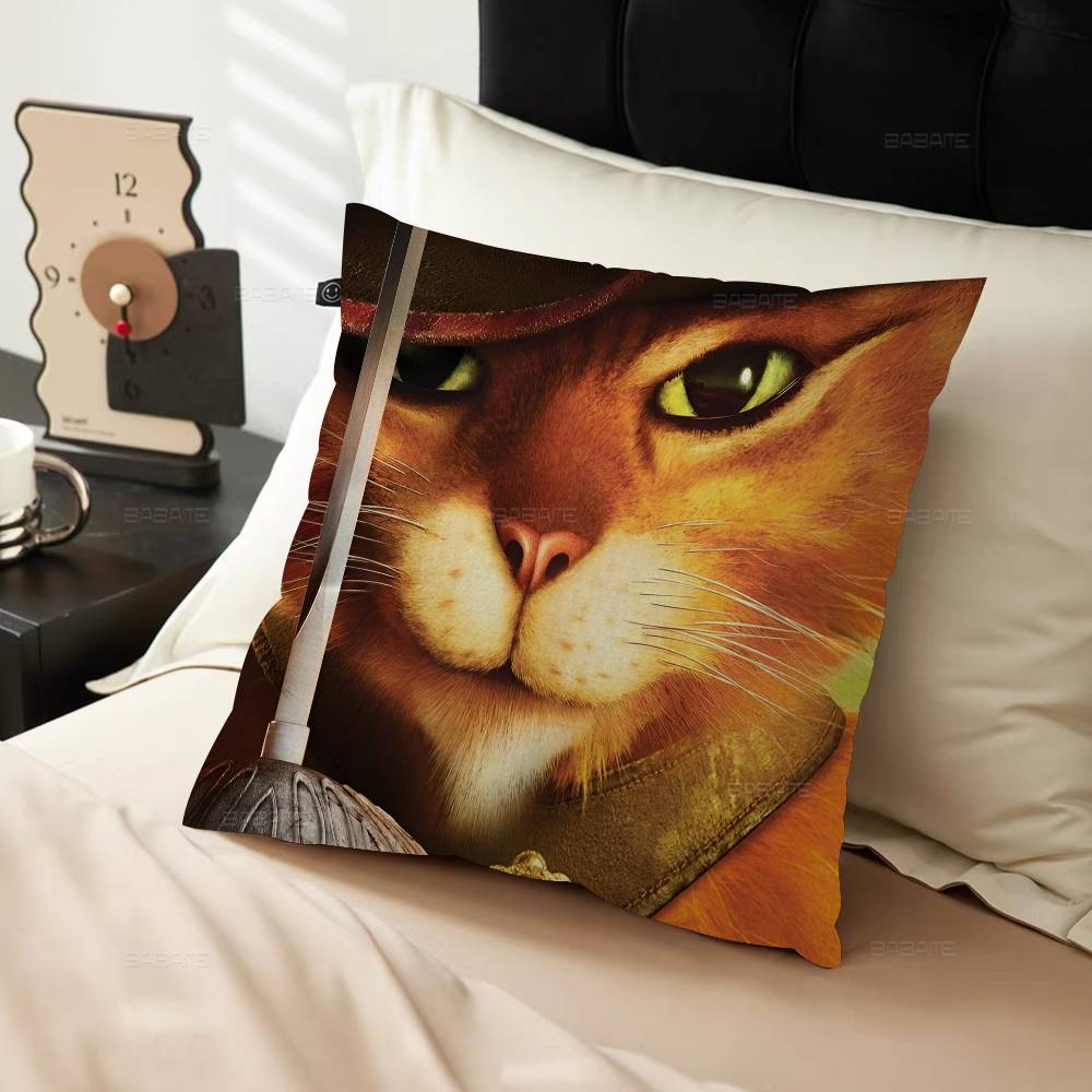Federa per Cuscino Film Il Gatto con gli Stivali L'Ultimo Desiderio Regalo Cartone Animato Copricuscino Camera da Letto Casa Divano Sedia Seduta Decorazione Federa