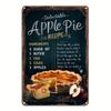 Vintage Apple Pie Recipe Metal Sign Wall Decor