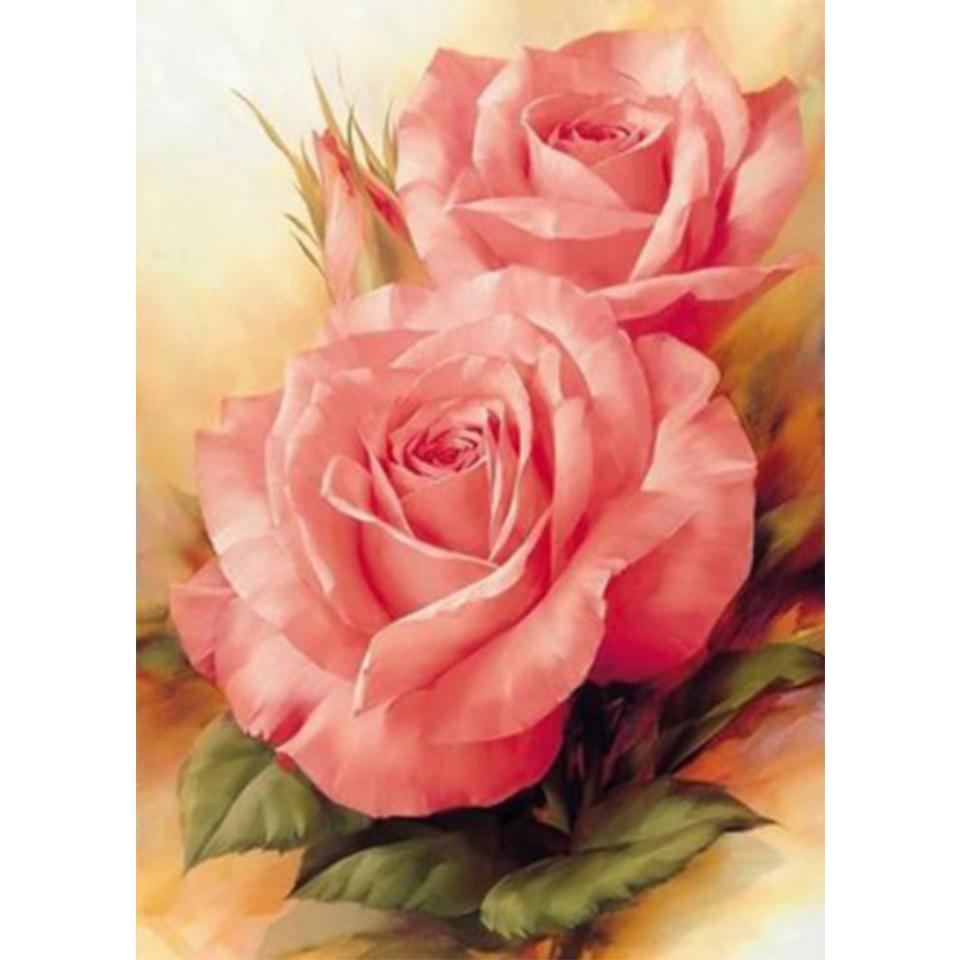5D DIY Diamond Painting Flower Rhinestone Rose Picture Full Round Embroidery Cross Stitch Kit Mosaic Vase Decoration Gift