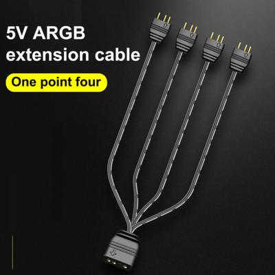COOLMOON ARGB Splitter 5V 3 33,5cm Mainboard zu 4 Universelle Pins 1 ARGB Verlängerungskabel