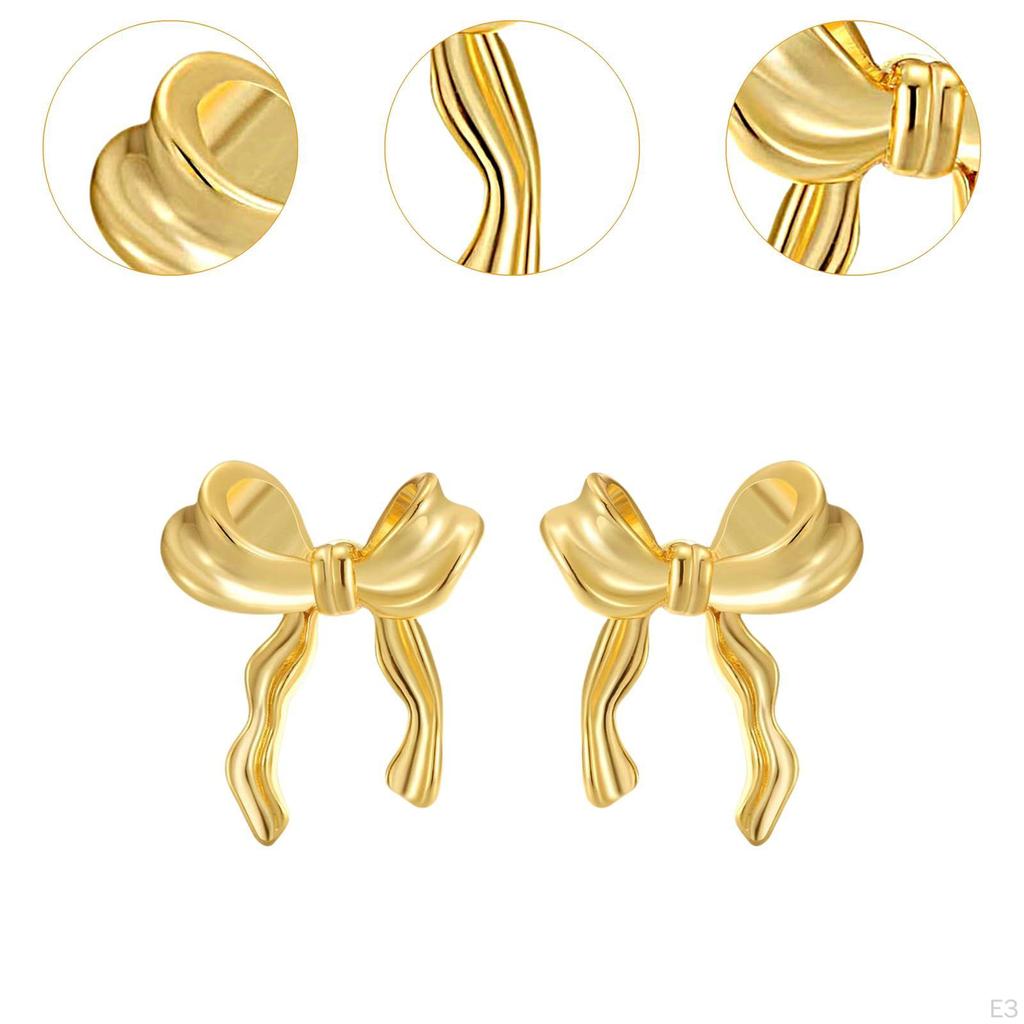 Bow Earrings for Women Versatile Fashion Studs Valentines Shopping Party