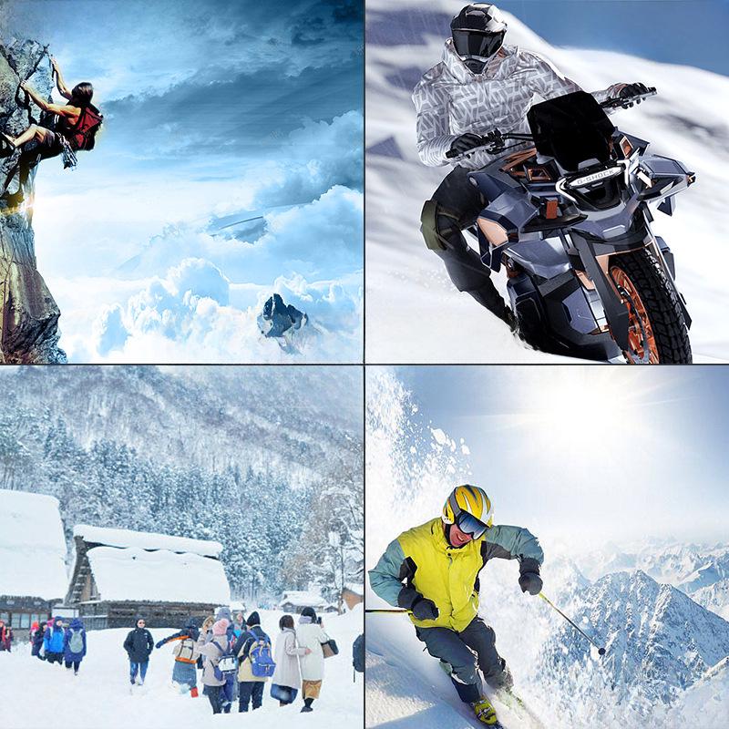 Mănuși de schi de iarnă impermeabile, rezistente la uzură – Calde, rezistente la frig cu design cu cinci degete și căptușeală