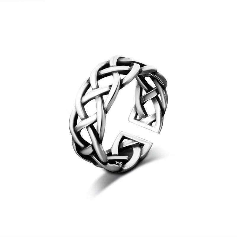 Trendy Personality Hip Hop Versatile Cross Woven Ring Women'S Simple Fashion Ring