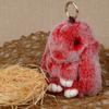 LFPU Genuine Bunny Pendant Keychain Real Rex Rabbit Shape Fur Keychain Fluffy Bag Car Charm Key Ring Jewelry For Women
