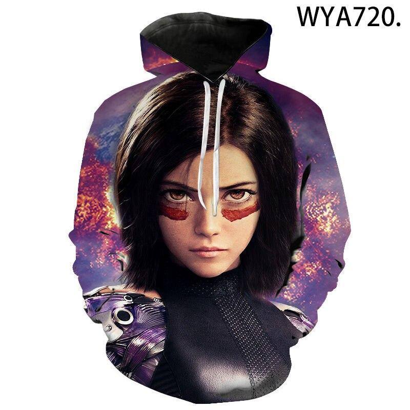 Fashion Casual Boy Girl Kids Alita Battle Angel Printed 3d Hoodies  Streetwear Men Women Children Sweatshirts Long Sleeve Tops