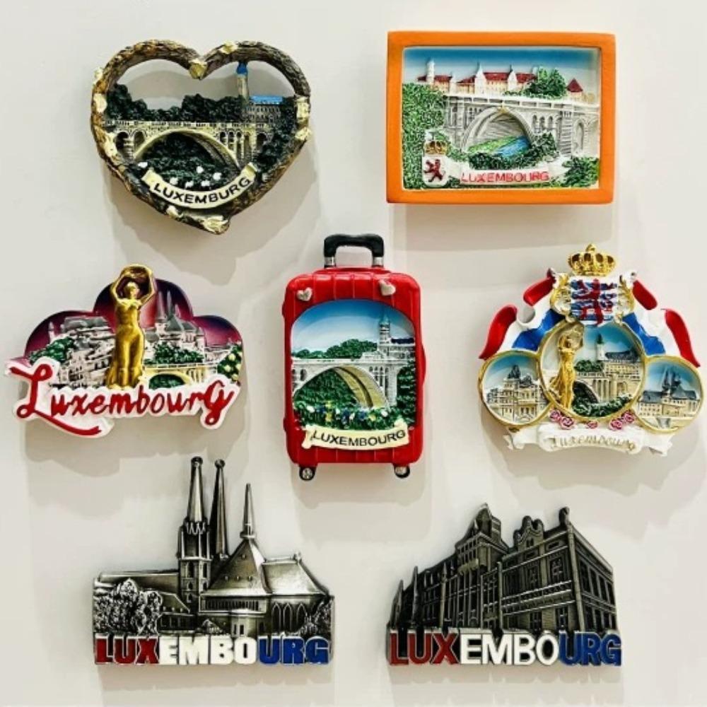 Luxembourg Fridge Magnets Tourism Souvenir Handicraft Resin Refrigerator Magnets Sticker Collection Home Decoration Gift