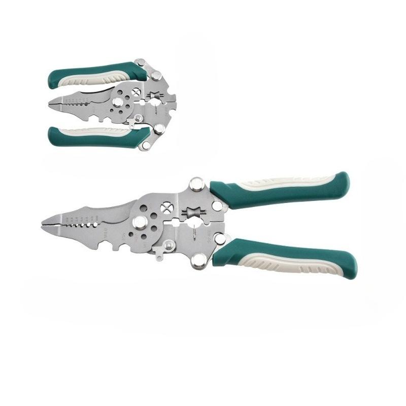 1Pc 1 Universal Folding Wire Stripping Pliers Multifunctional Stripping Wire Winding Crimping Wire Cutting Electrical Pliers