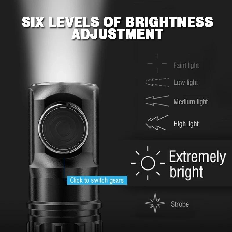 3*LED Μίνι Υπερ Φωτεινός Ισχυρός Φακός LED Επαναφορτιζόμενος USB 18350 Υπερ Φωτεινός Φακός Κράμα Αλουμινίου για Κάμπινγκ Ορειβάτη