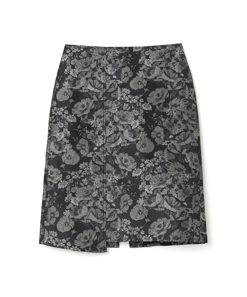 Milo Woman Floral Jacquard Midi Skirt [Black]