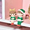 1-10Pairs Christmas Couple Figurine Crystal Ball Ornament Miniature Scene Sitting Decor DIY Desktop Car Decor Holiday Gift