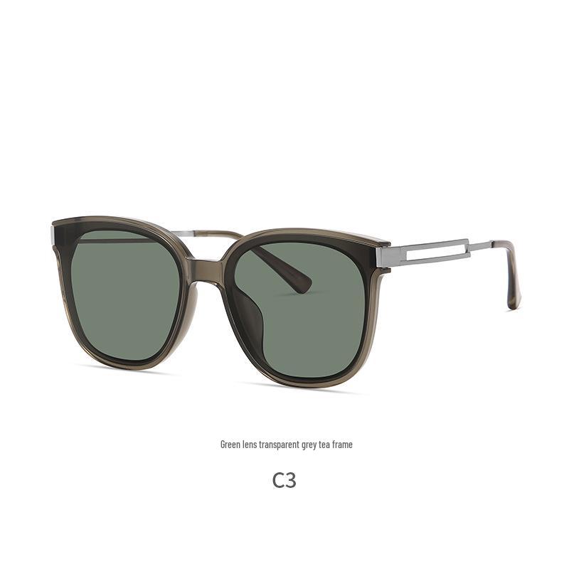 Women's Retro Square Acetate Sunglasses: Large Frame, High-End Feel, Face Slimming, Sunshade & Driving-Specific.