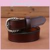 Fashionable Genuine Leather Waist Belt With Metal Pin Closure For Casual And Streetwear Looks