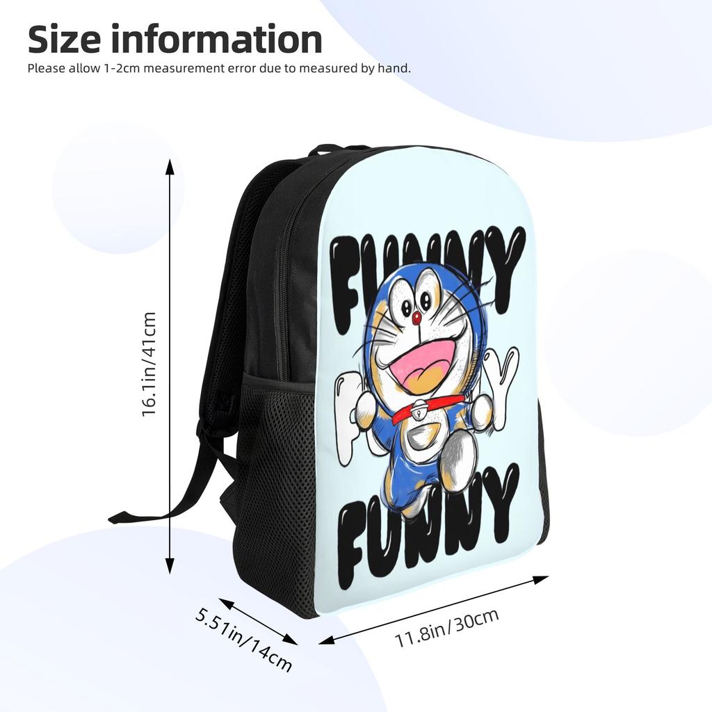 Customized D-Doraemones Backpacks Men Women Basic Bookbag for College School Manga Bags