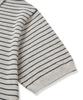 CUZNELLO Cool Cotton Striped Polo Short Sleeve Knit_Oatmeal