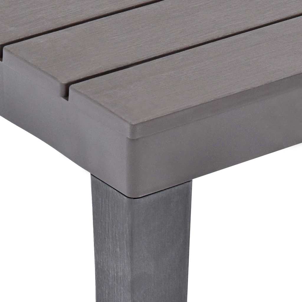 vidaXL Gartentisch mit 2 Bänken Kunststoff Braun