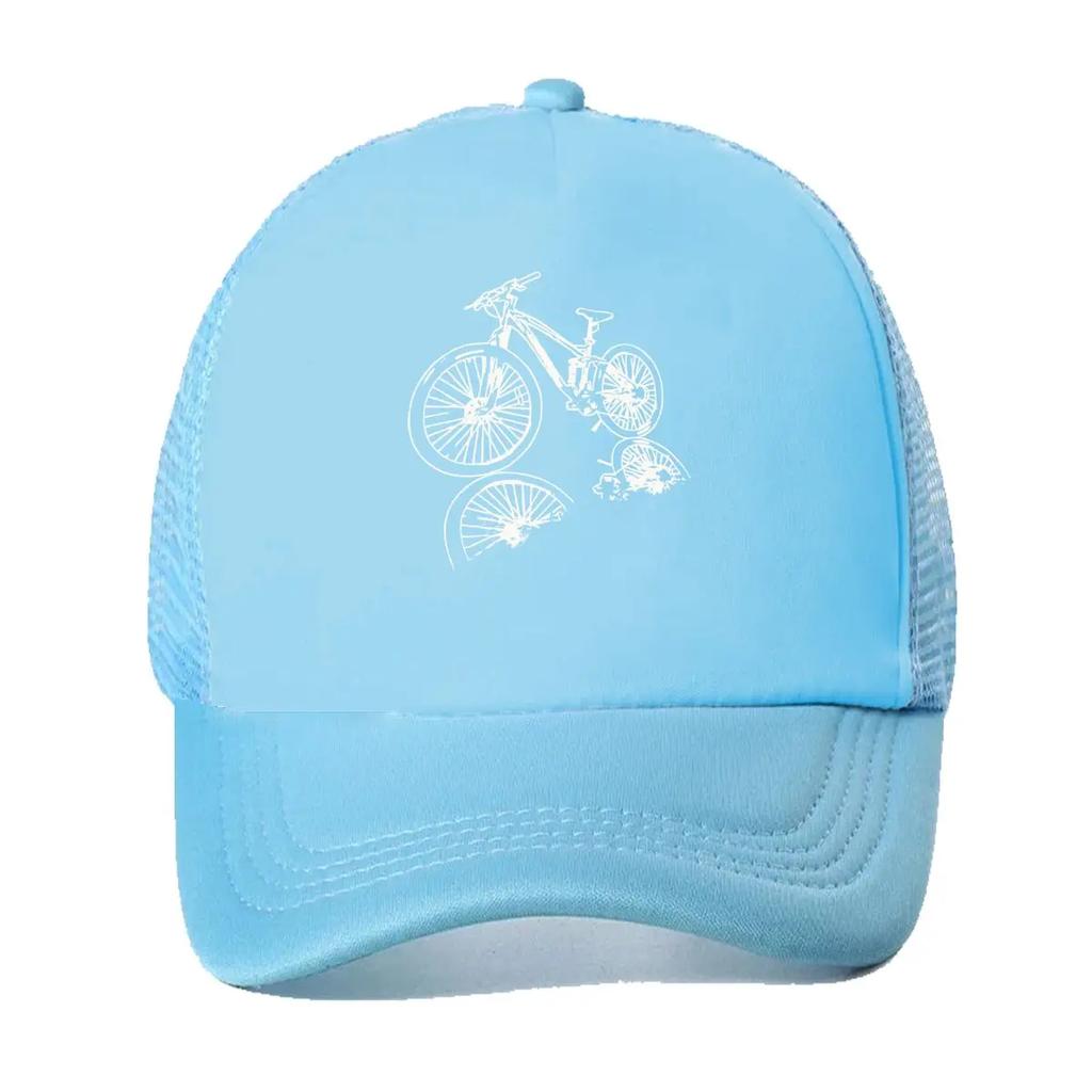 Bike Silhouette Sports Minimalist Art Design Mesh Baseball Cap